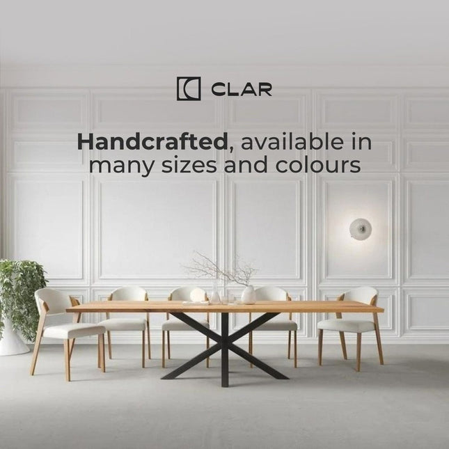 Solid Oak Dining Table with Steel Base 011