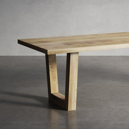 Solid Oak Dining Table with VF Frame Wooden Legs – DURABLE HARDWOOD CLAR 025