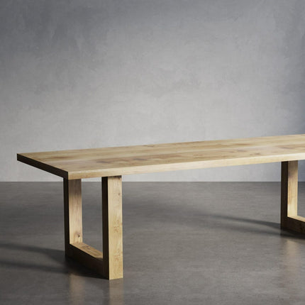 Solid Oak Dining Table with Square Frame Wooden Legs – DURABLE HARDWOOD CLAR 022