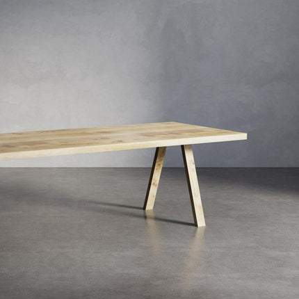 Solid Oak Dining Table with Wooden Pin A Legs – DURABLE HARDWOOD CLAR 032