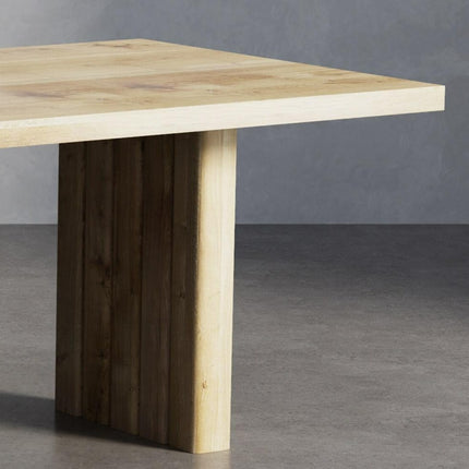 Solid Oak Dining Table with Wooden Block Rounded Up Legs – DURABLE HARDWOOD CLAR 019