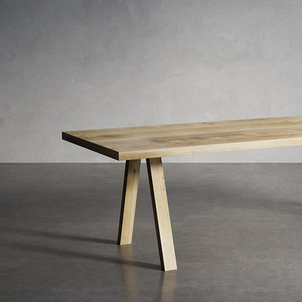 Solid Oak Dining Table with Wooden Pin A Legs – DURABLE HARDWOOD CLAR 032