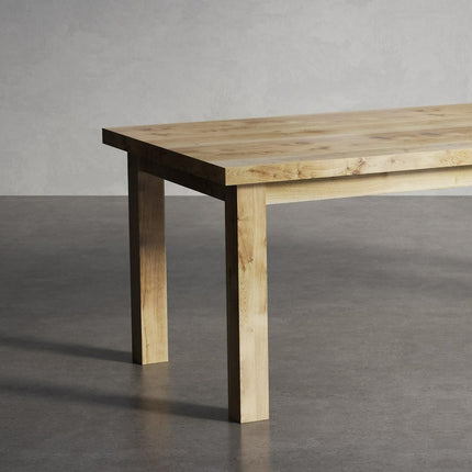 Solid Oak Dining Table with Wooden Pin Legs – DURABLE HARDWOOD CLAR 026