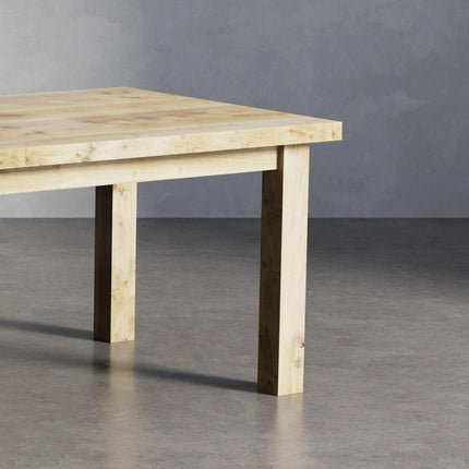 Solid Oak Dining Table with Wooden Pin Legs – DURABLE HARDWOOD CLAR 026