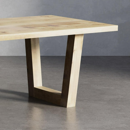 Solid Oak Dining Table with VF Frame Wooden Legs – DURABLE HARDWOOD CLAR 025