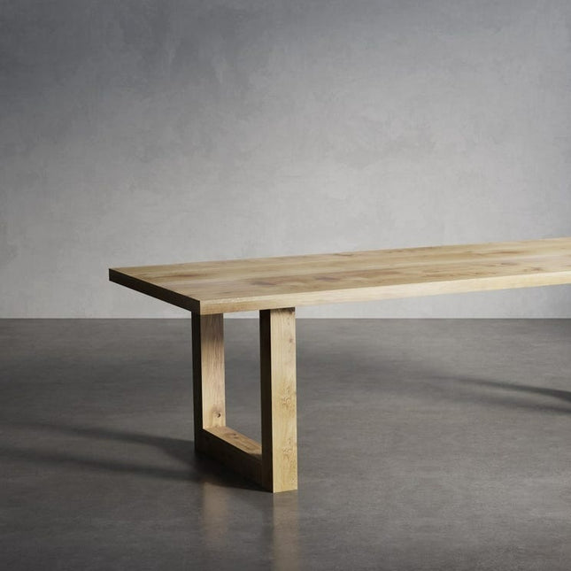 Solid Oak Dining Table with Square Frame Wooden Legs – DURABLE HARDWOOD CLAR 022