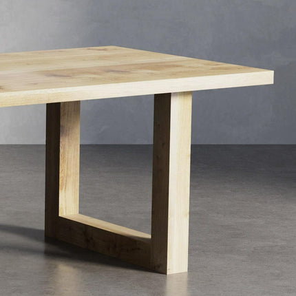 Solid Oak Dining Table with Square Frame Wooden Legs – DURABLE HARDWOOD CLAR 022