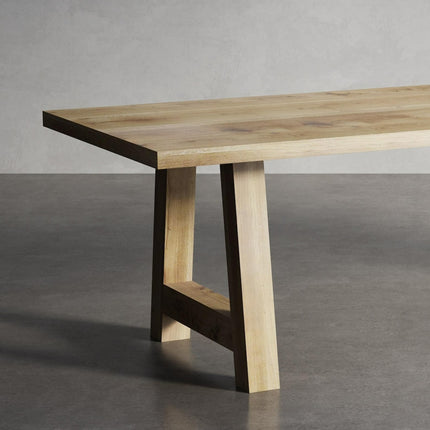 Solid Oak Dining Table with AF Frame Wooden Legs – DURABLE HARDWOOD CLAR 021