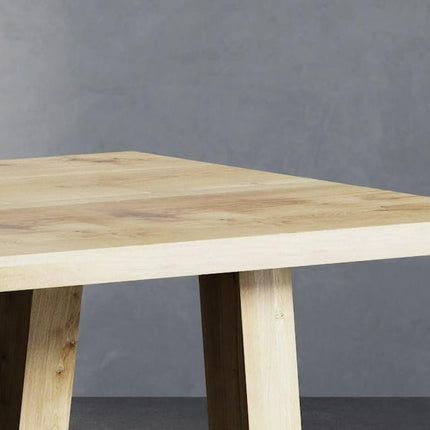 Solid Oak Dining Table with AF Frame Wooden Legs – DURABLE HARDWOOD CLAR 021