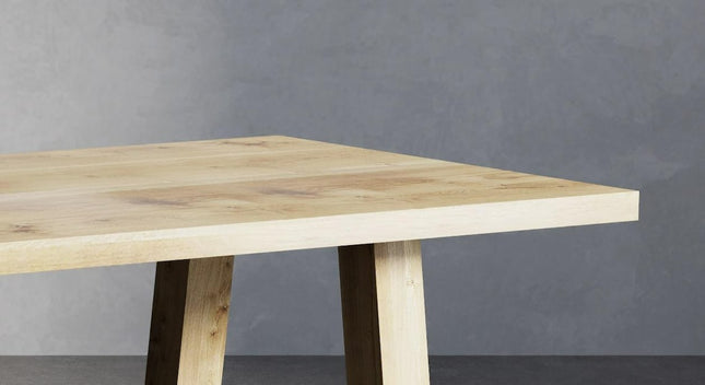 Solid Oak Dining Table with AF Frame Wooden Legs – DURABLE HARDWOOD CLAR 021