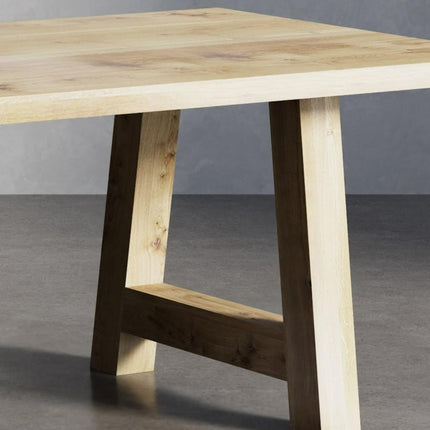 Solid Oak Dining Table with AF Frame Wooden Legs – DURABLE HARDWOOD CLAR 021