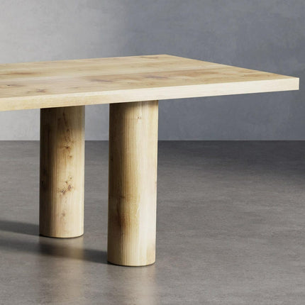 Solid Oak Dining Table with Wooden Pin Rounded Up Legs – DURABLE HARDWOOD CLAR 030