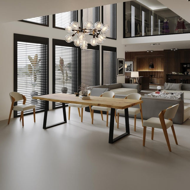 Brigg Live Edge Dining Table Metal LEGS Industrial Rustic Wood Handmade Table Cotswold