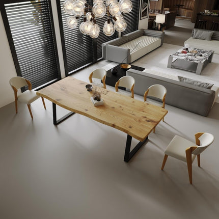 Brigg Live Edge Dining Table Metal LEGS Industrial Rustic Wood Handmade Table Cotswold