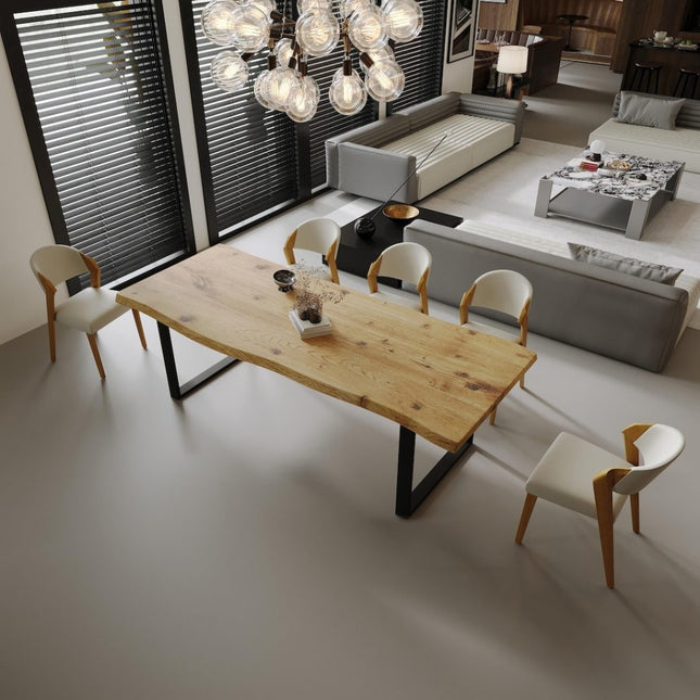 Brigg Live Edge Dining Table Metal LEGS Industrial Rustic Wood Handmade Table Cotswold