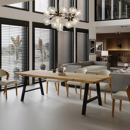 Brigg Live Edge Dining Table Metal LEGS Industrial Rustic Wood Handmade Table Cotswold