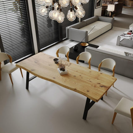 Brigg Live Edge Dining Table Metal LEGS Industrial Rustic Wood Handmade Table Cotswold