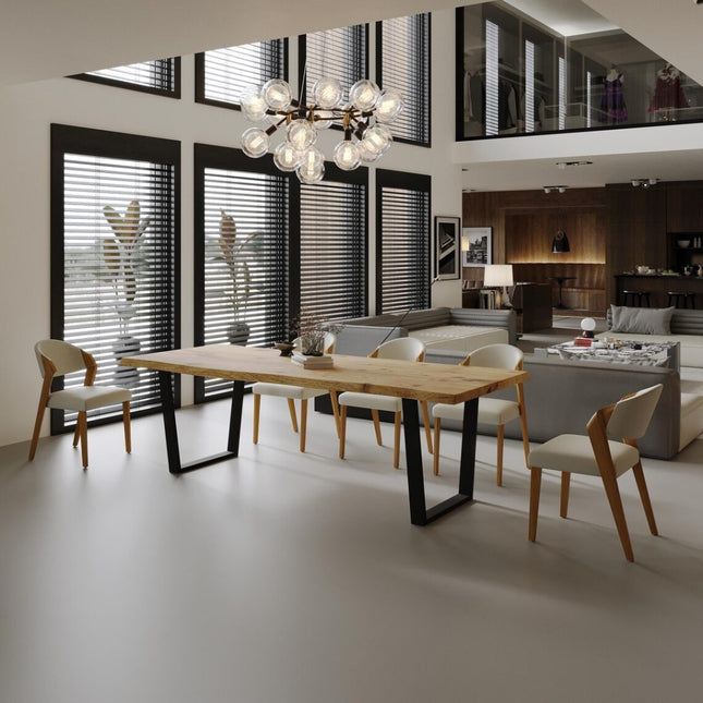 Brigg Live Edge Dining Table Metal LEGS Industrial Rustic Wood Handmade Table Cotswold