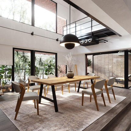 Brigg Dining Table Metal LEGS Industrial Rustic Wood Handmade Table Cotswold