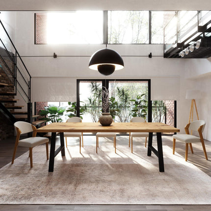 Brigg Dining Table Metal LEGS Industrial Rustic Wood Handmade Table Cotswold