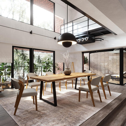 Brigg Dining Table Metal LEGS Industrial Rustic Wood Handmade Table Cotswold