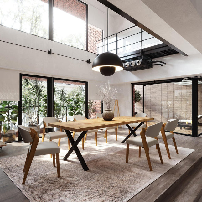 Brigg Dining Table Metal LEGS Industrial Rustic Wood Handmade Table Cotswold