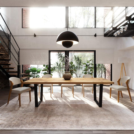 Brigg Dining Table Metal LEGS Industrial Rustic Wood Handmade Table Cotswold