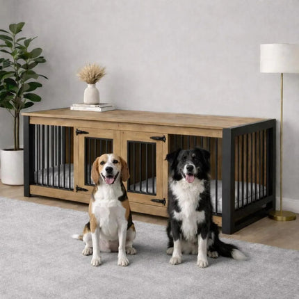 Double Medium-Indoor Dog Kennels - Industrial