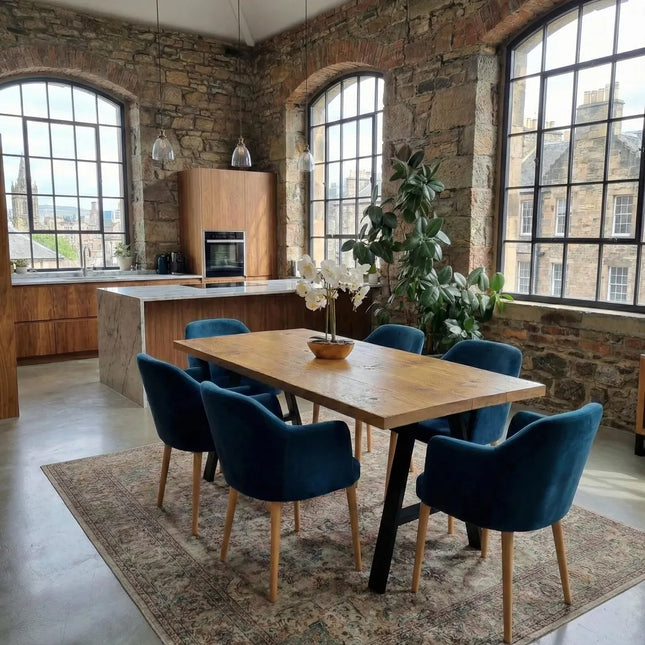 Barton Rustic Dining Table  Industrial Rustic Wood Steel Legs Cotswold