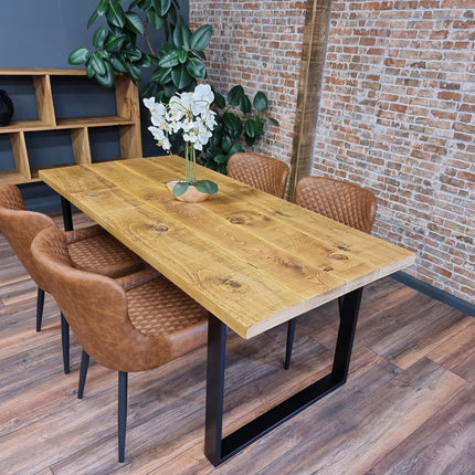 SET - 150cm Table + 4 Chairs Rustic Dining Table SQUARE - Frame Legs