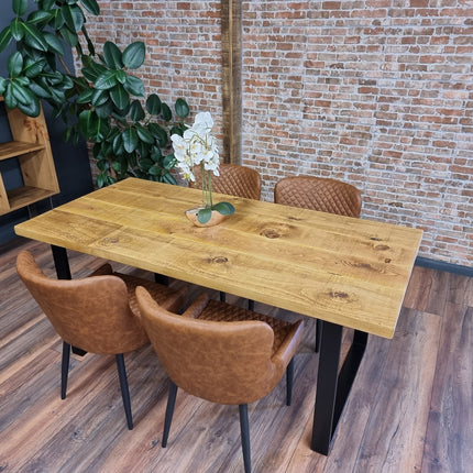 SET - 150cm Table + 4 Chairs Rustic Dining Table SQUARE - Frame Legs