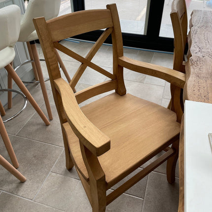 SET - 160cm Table + 4 Chairs - Dining Table Industrial Live Edge Dining Table Wooden Block Legs Industrial Rustic Wood