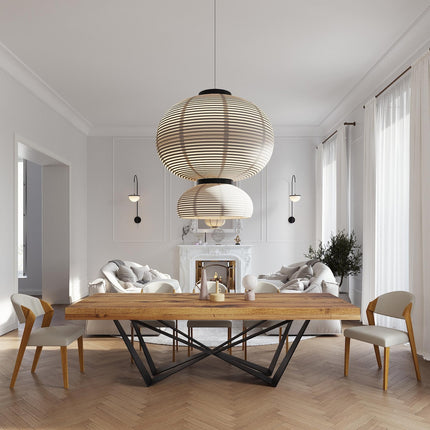 Grantham Scorpio Dining Table Rustic Solid Wood Dining Table Industrial Straight Edge Dining Table Scorpio Steel Base