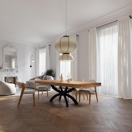 Grantham Prism Dining Table Rustic Solid Wood Dining Table Industrial Straight Edge Dining Table Prism Steel Base