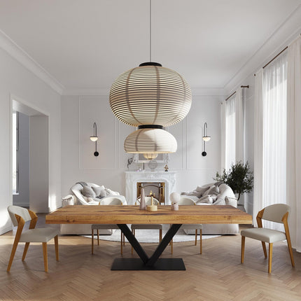 Grantham V Base Dining Table Rustic Solid Wood Dining Table Industrial Straight Edge Dining Table V Steel Base