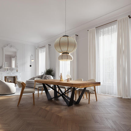 Grantham Scorpio Dining Table Rustic Solid Wood Dining Table Industrial Straight Edge Dining Table Scorpio Steel Base