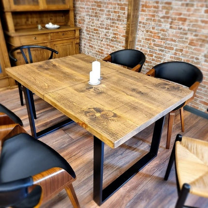Rustic Extendable Dining Table Kitchen Industrial Rustic Wood