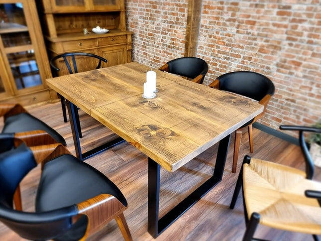 Rustic Extendable Dining Table Kitchen Industrial Rustic Wood