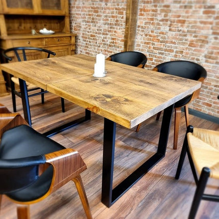 Rustic Extendable Dining Table Kitchen Industrial Rustic Wood