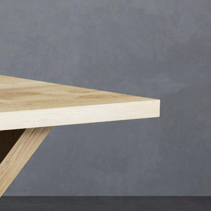 Solid Oak Dining Table with XF Frame Wooden Legs – DURABLE HARDWOOD CLAR 029
