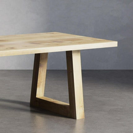 Solid Oak Dining Table with Trapezium Frame Wooden Legs – DURABLE HARDWOOD CLAR 024
