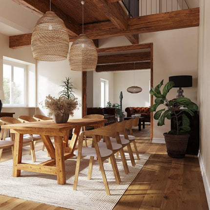 Rustic Dining Table Spilsby AV Wooden Base