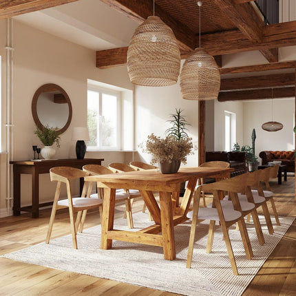 Rustic Dining Table Spilsby AV Wooden Base