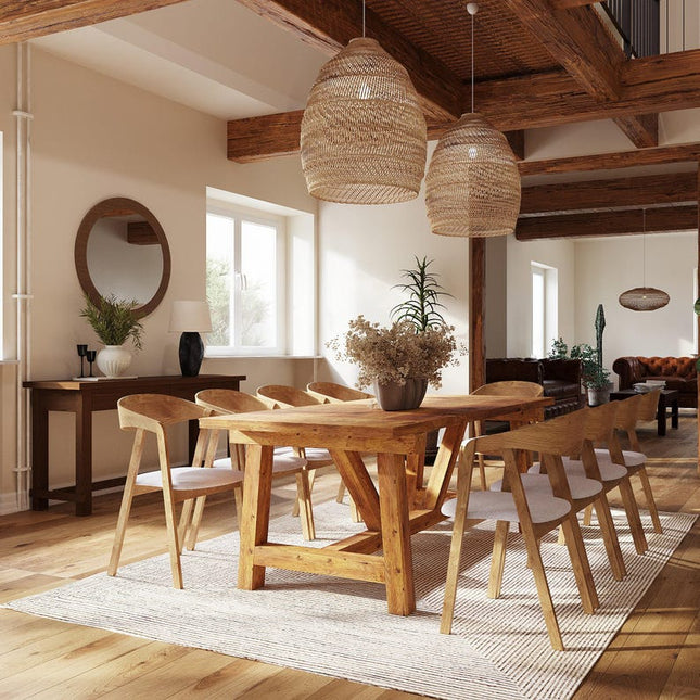 Rustic Dining Table Spilsby AV Wooden Base