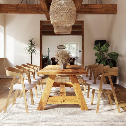 Rustic Dining Table Wragby A Beam Wooden Base