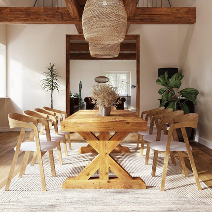 Rustic Dining Table Grimsby Farmhouse Wooden Base