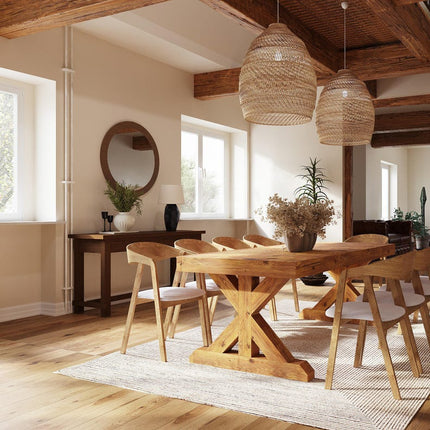 Rustic Dining Table Grimsby Farmhouse Wooden Base