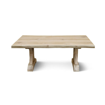 HARDWOOD Solid Oak Dining Table with Wooden Farmhouse Legs – Industrial Rustic Handmade Kitchen Table Clar 042