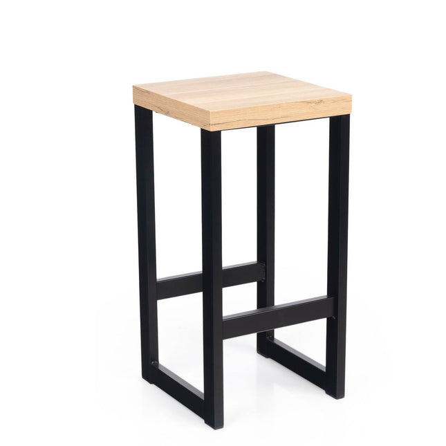 Ines Bar Stool with black metal legs