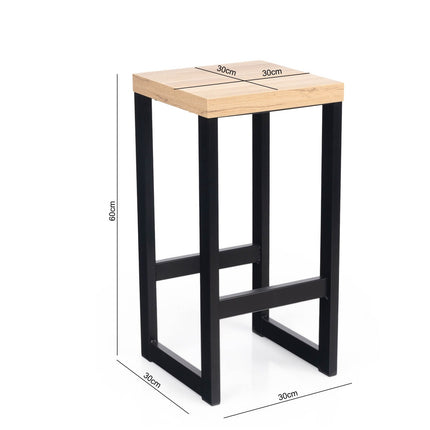 Ines Bar Stool with black metal legs